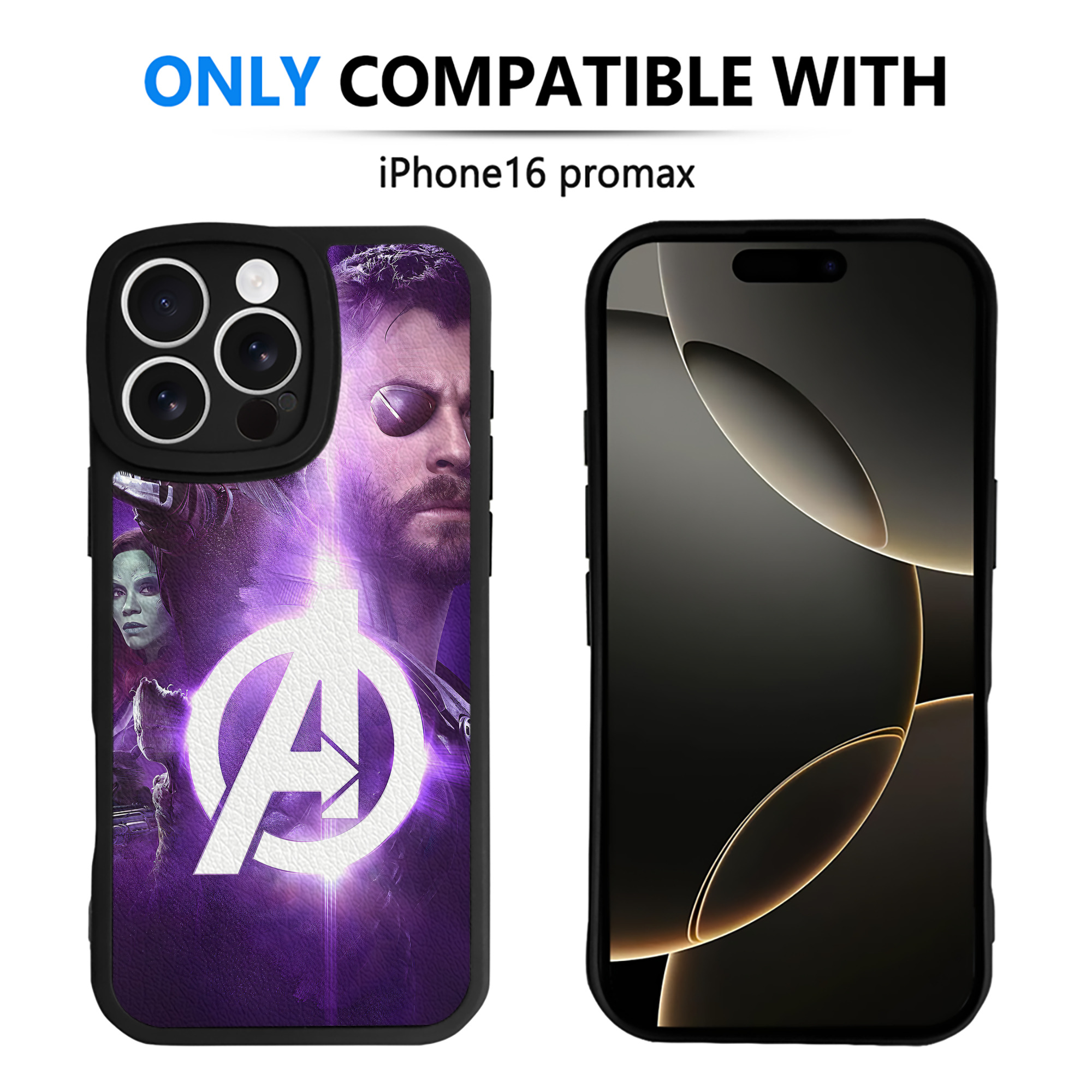 （画像用） アベンジャーズ The Avengers 【iPhone 16シリーズ対応】シリコンスマホケース（レザー調） 材質：シリコン